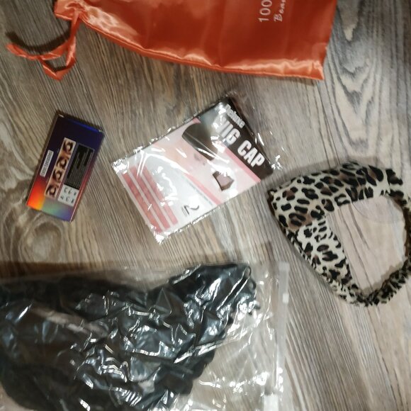 14" Real Human Hair Deep Wave Headband Wig, Black - Picture 7 of 7